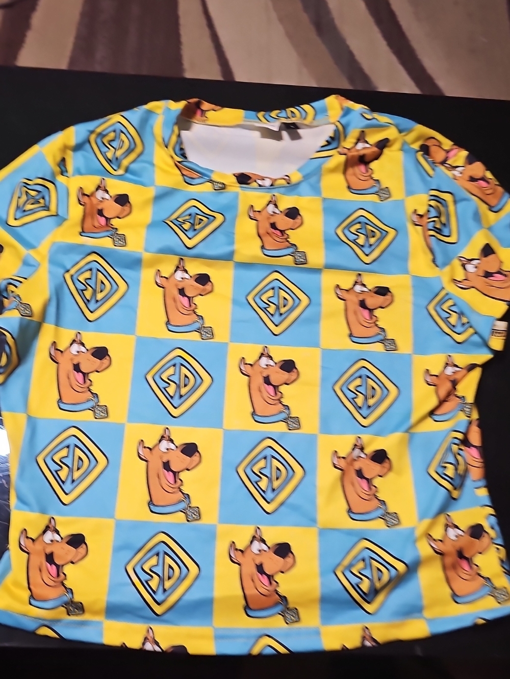 Scooby-Doo Graphic Tee - Yellow & Blue Checkerboard